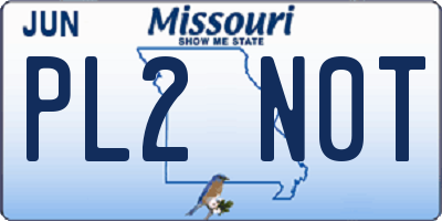 MO license plate PL2N0T