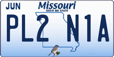 MO license plate PL2N1A