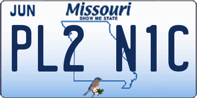 MO license plate PL2N1C