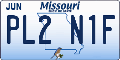 MO license plate PL2N1F