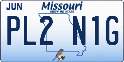 MO license plate PL2N1G