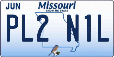 MO license plate PL2N1L