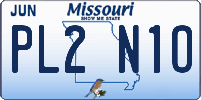 MO license plate PL2N1O
