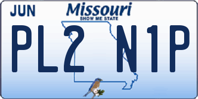 MO license plate PL2N1P