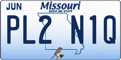 MO license plate PL2N1Q