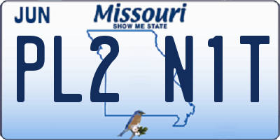MO license plate PL2N1T
