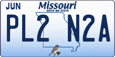 MO license plate PL2N2A