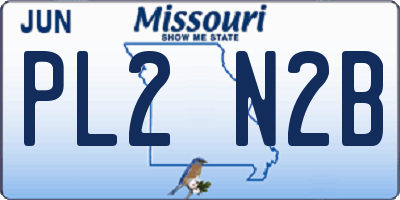 MO license plate PL2N2B