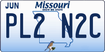 MO license plate PL2N2C