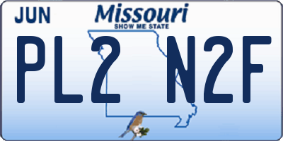 MO license plate PL2N2F