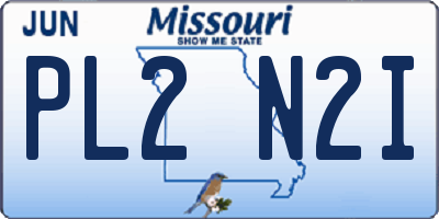 MO license plate PL2N2I