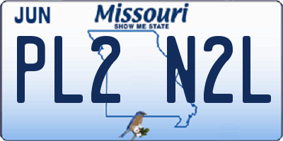 MO license plate PL2N2L