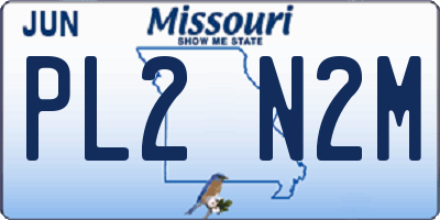 MO license plate PL2N2M