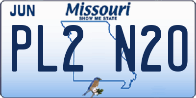 MO license plate PL2N2O