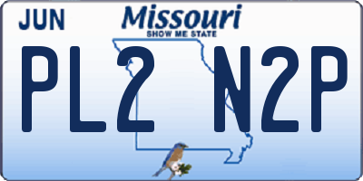 MO license plate PL2N2P