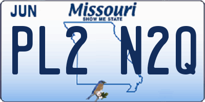MO license plate PL2N2Q
