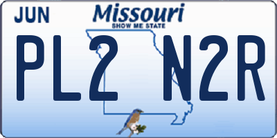 MO license plate PL2N2R
