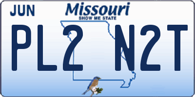 MO license plate PL2N2T
