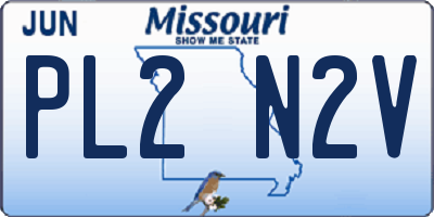MO license plate PL2N2V