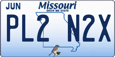 MO license plate PL2N2X
