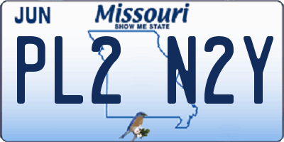 MO license plate PL2N2Y