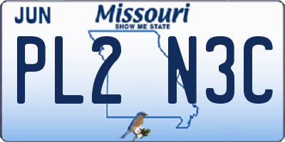 MO license plate PL2N3C
