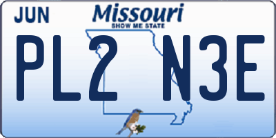MO license plate PL2N3E