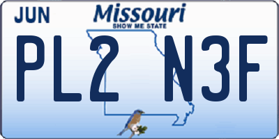 MO license plate PL2N3F