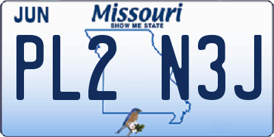 MO license plate PL2N3J
