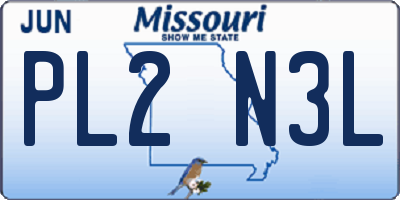 MO license plate PL2N3L