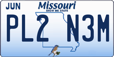 MO license plate PL2N3M