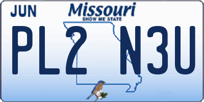 MO license plate PL2N3U