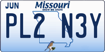 MO license plate PL2N3Y