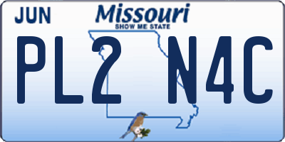 MO license plate PL2N4C