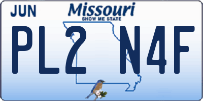 MO license plate PL2N4F