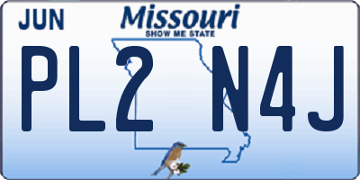 MO license plate PL2N4J