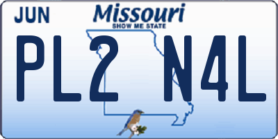 MO license plate PL2N4L