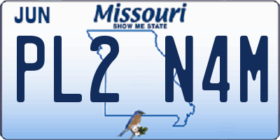 MO license plate PL2N4M