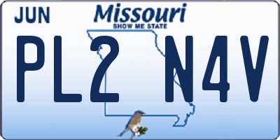 MO license plate PL2N4V