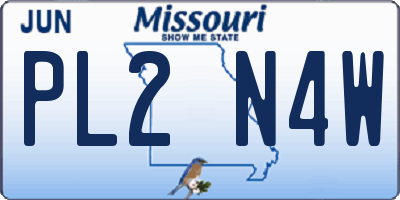 MO license plate PL2N4W