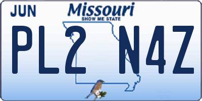 MO license plate PL2N4Z