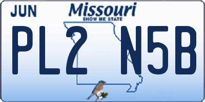 MO license plate PL2N5B