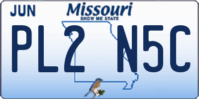 MO license plate PL2N5C