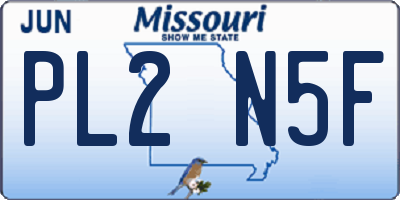 MO license plate PL2N5F