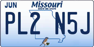 MO license plate PL2N5J