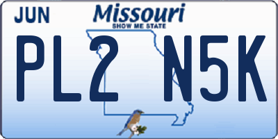 MO license plate PL2N5K
