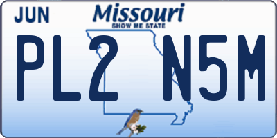 MO license plate PL2N5M