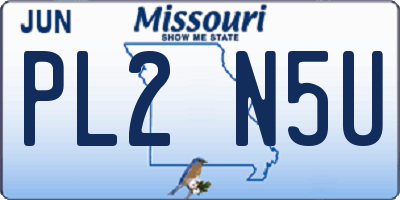 MO license plate PL2N5U