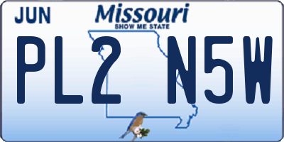MO license plate PL2N5W
