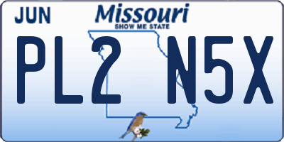 MO license plate PL2N5X